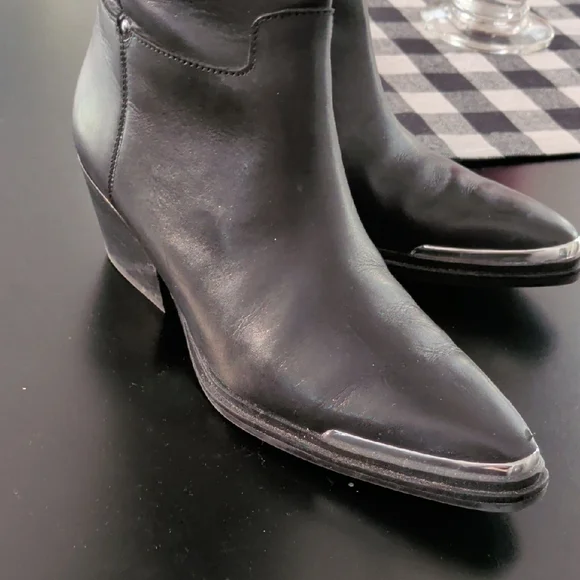 Franco Sarto Billie Black Heeled Boots Medium Width - Picture 3 of 8
